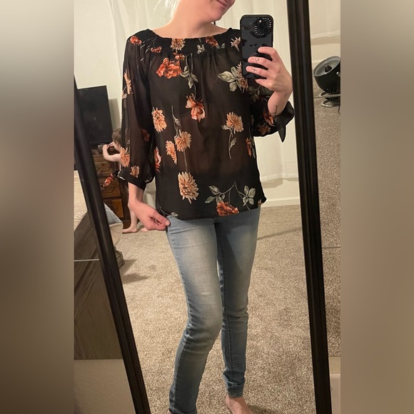 Timing Floral optional Off The Shoulder Blouse, Size Small, - Picture 7 of 9
